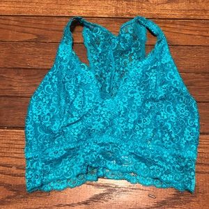 Blue Lace Halter Bralette